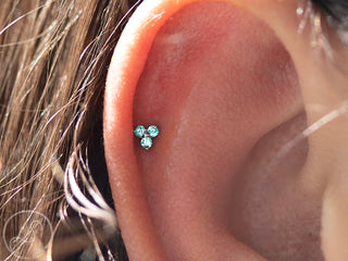 Trinity threadless end in titanium w/ 3-1.5mm gems