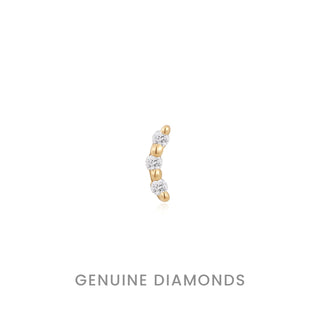 Bitsy threadless arc cluster with genuine diamonds in yellow gold