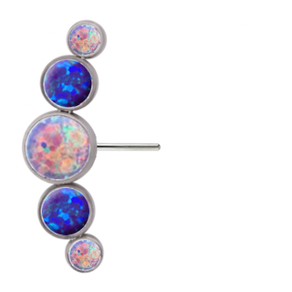 Bijoux 5 gem side-set arc cluster, threadless