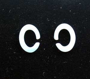C-shaped hanging design in opalite, 8g (3mm), pair.