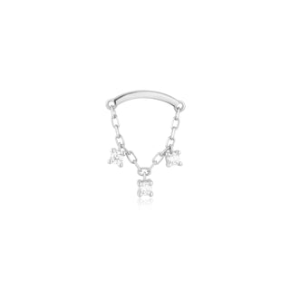 Celeste threadless hidden helix dangle end with CZ in white gold