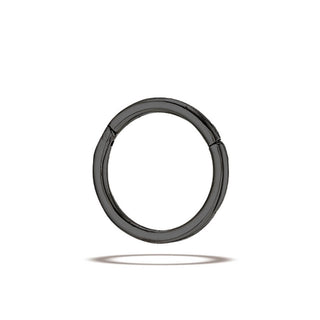 Basic clicker in black rhodium 14k white gold, 16g 5/16”