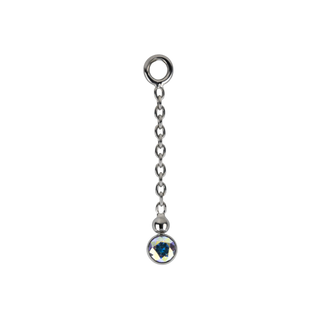 Connect charm with 3mm gem and 9.9mm chain in titanium