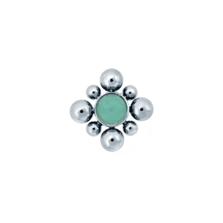 Haute Couture cluster with 2mm opal and bead accent in titanium, threadless