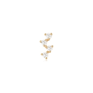 Intention threadless cluster with CZ gems in yellow gold