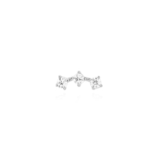 Itsy threadless arc cluster with CZ gems in white gold