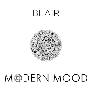 Blair pave disk with diamonds in white gold, 6mm