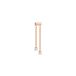 Power Play threadless hidden helix dangle end with CZ in rose gold