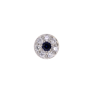 Altura in platinum with sapphire and diamonds, 6.5mm, threaded for 16g