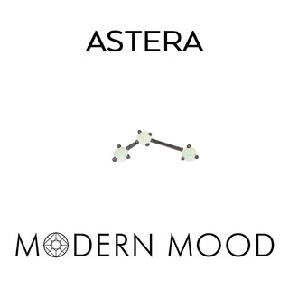 Astera 3 with opals in black rhodium gold
