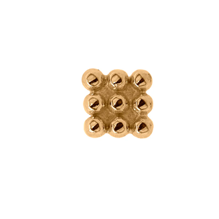 Bella square (large) threadless end in rose gold