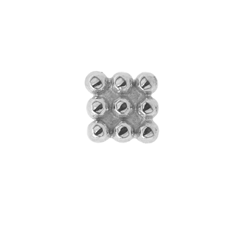 Bella square (large) threadless end in white gold