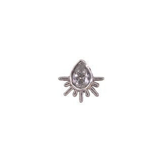 Beyond the Horizon threadless end with CZ in white gold