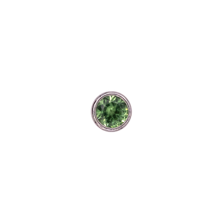 Bezel tsavorite threadless end in platinum, 2.5mm