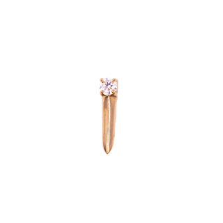 Blade threadless end with CZ in rose gold