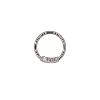 3 Gem Blaze platinum seam ring with 3x 1.5mm diamonds, 18g 5/16"