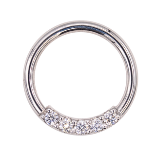 Blaze seam ring with 5-1.5mm genuine diamonds in white gold, 16g 3/8"