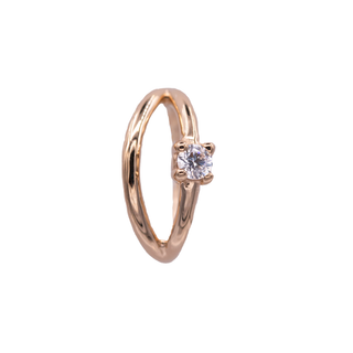 BOGO-2 Illusion ring  with plain and prong CZ rings in rose gold, 18g 5/16