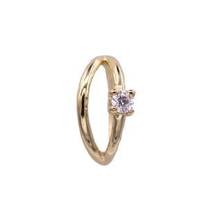 BOGO-2 Illusion ring  with plain and prong CZ rings in yellow gold, 18g 5/16