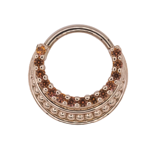 Brit stacked hinge ring with anastasia topaz in rose gold, 16g 3/8″