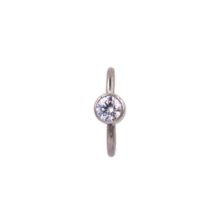 Titanium captive ring with 3mm faceted gem bead, 18g
