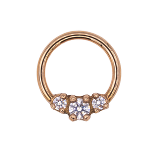 Ceri seam ring with CZ gems in rose gold, 16g 3/8”