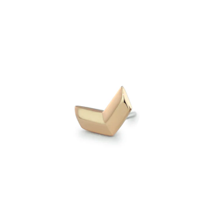Chevron threadless end in 18k rose gold, 4mm overall