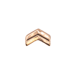 Chevron threadless end in 18k rose gold, 4mm overall