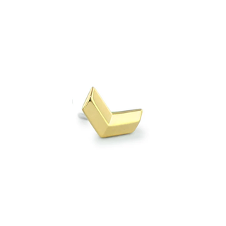 Chevron threadless end in 18k yellow gold, 4mm overall