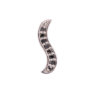 Alto Stratus with black diamonds in white gold, threaded for 14g