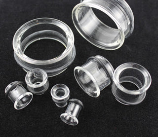 Clear eyelets in borosilicate glass, 00g (9mm) SF