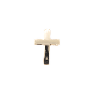 Cross threadless end in yellow gold, 7x5mm overall