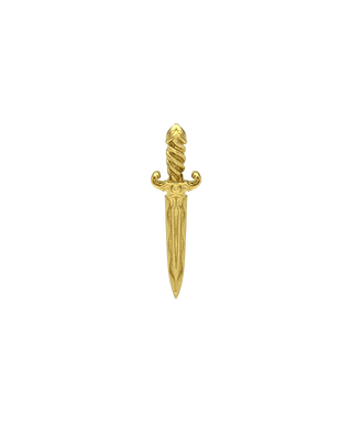 Dagger threadless end in yellow gold