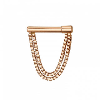 Dire Straights chain ring in 14k rose gold, 16g 5/16"