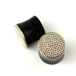 Horn plugs with silver dot inlay, 1/2" (12.5mm)