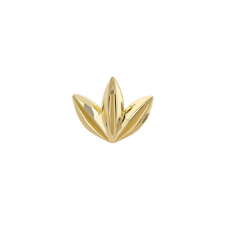 Ferndale threadless leaf end in yellow gold