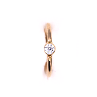 Fixed gem ring with 2mm gem in rose gold, 18g 5/16", vertical