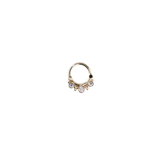 Belladonna clicker with CZ in yellow gold, 16g 5/16"