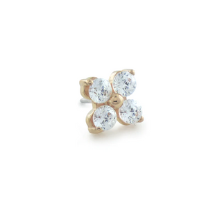 Forte threadless end in rose gold with 2mm gems