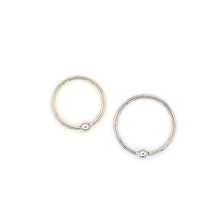 Fixed bead ring in white gold, 18g