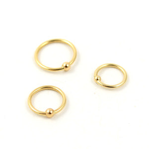 Fixed bead ring in yellow gold, 18g