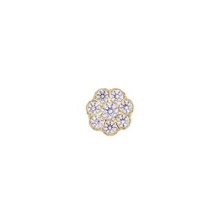Gatsby flower threadless end in yellow gold