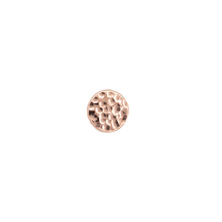 Hammered disk end in rose gold, 3mm, threadless