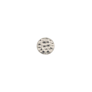 Hammered disk threadless end in white gold, 3mm