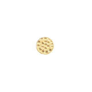 Hammered disk end in yellow gold, 3mm, threadless