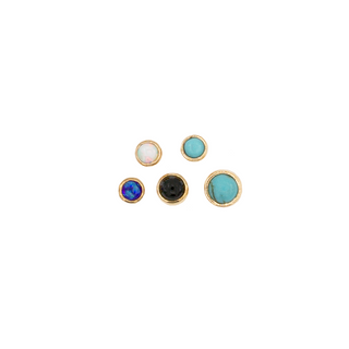 Bezel-set cabochon threadless gem end in rose gold, 2-3mm sizes, special order colors
