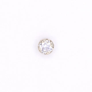 Prong-set genuine diamond threadless end in white gold