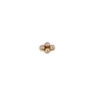 4-ball diamond threadless end in 14k rose gold