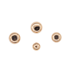 Dome threadless end in rose gold, 2-4mm