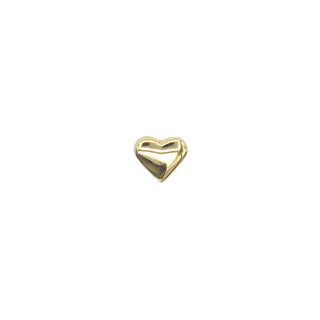 Heart end in yellow gold, 4mm, threadless